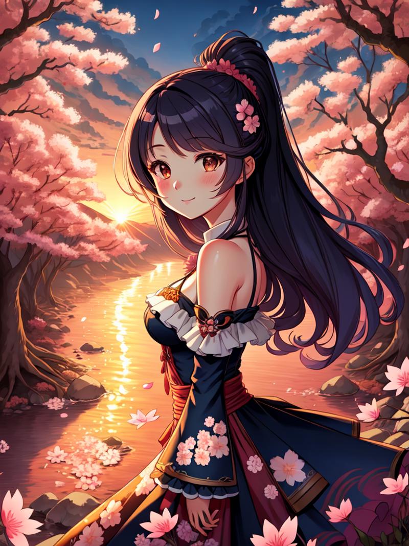 1675440659-2806850401-A remarkably beautiful young woman illustrated by Hidenori Matsubara surrounded by a vibrant fantasy landscape with cher-0.png